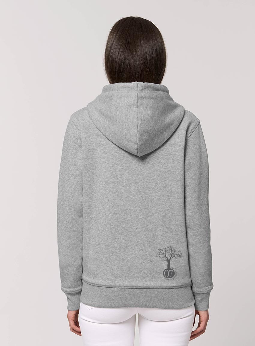 Polaire Bio Femme Gris Chiné Dos