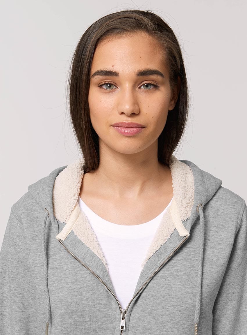 Polaire Bio Femme Gris Chiné Face