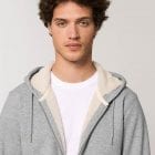 Polaire Bio Homme Gris Chiné Face