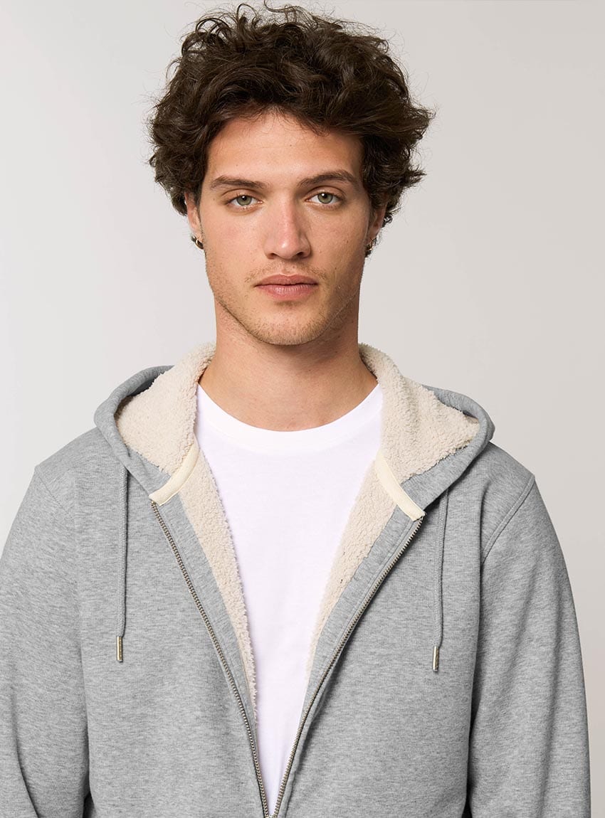 Polaire Bio Homme Gris Chiné Face