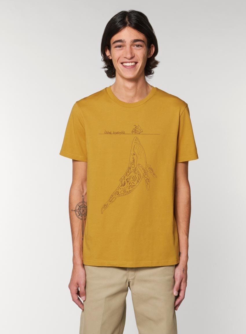 Tshirt Bio Homme Baleine Ocre