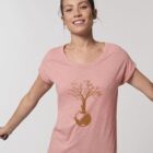 Tshirt Bio Femme Save The World Vieux Rose