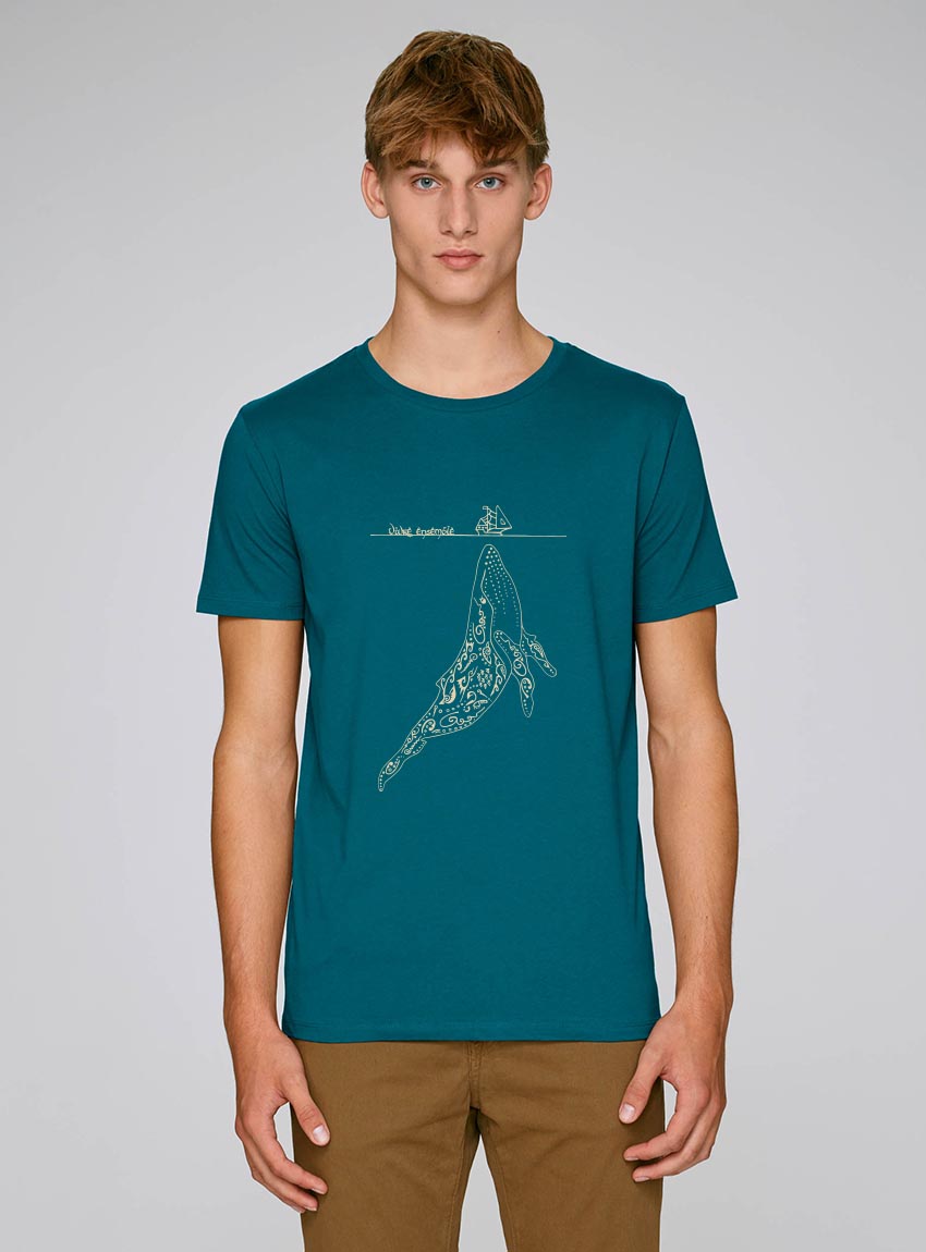 Tshirt Bio Homme Baleine Océan Tshirt Bio Homme Baleine Océan
