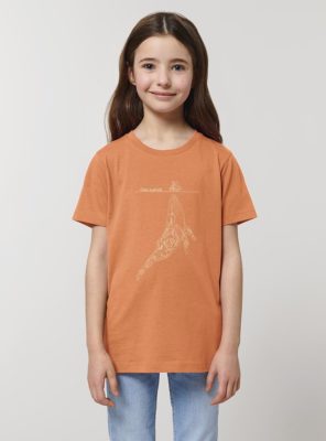 Tshirt Enfant Bio Baleine Abricot