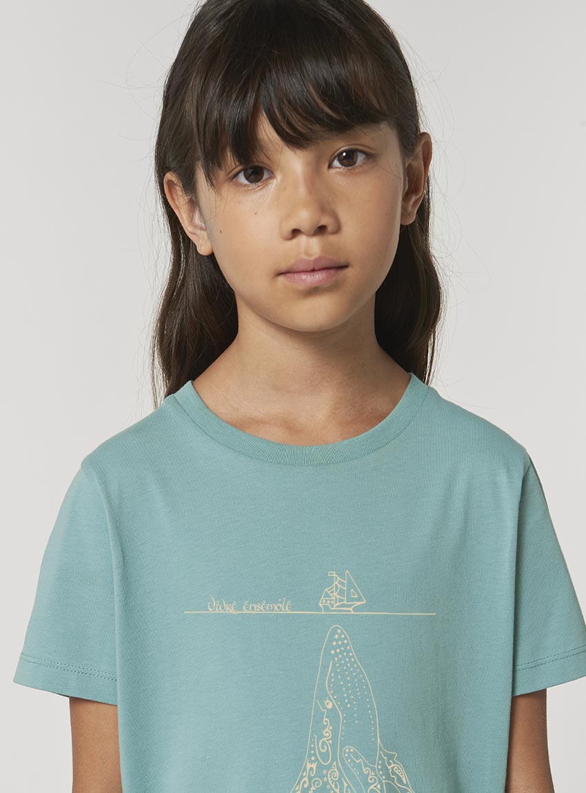 Tshirt Enfant Bio Baleine Eucalyptus