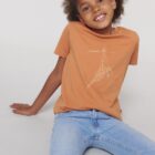 Tshirt Enfant Bio Baleine Abricot