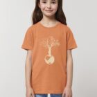 Tshirt Enfant Bio Save The World Abricot