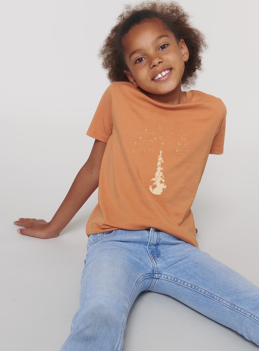 Tshirt Enfant Bio Sky Totem Abricot