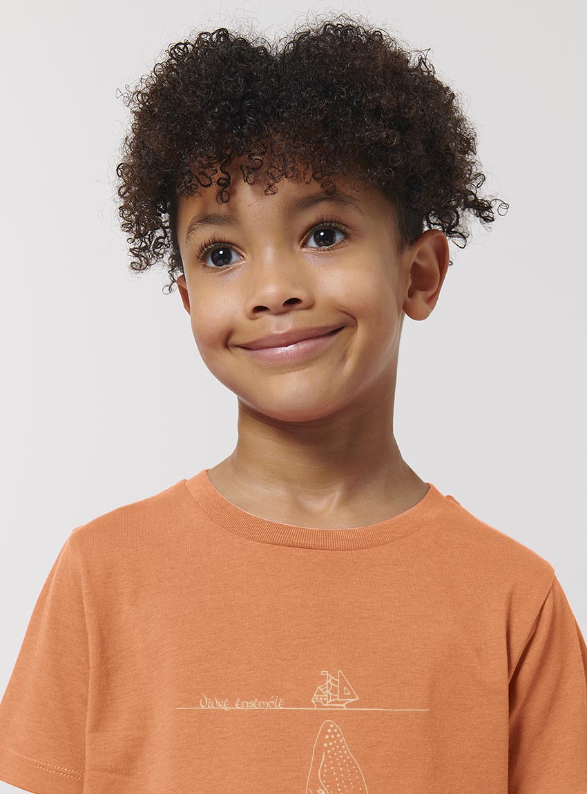 Tshirt Enfant Bio Baleine Abricot