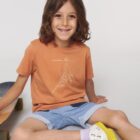 Tshirt Enfant Bio Baleine Abricot