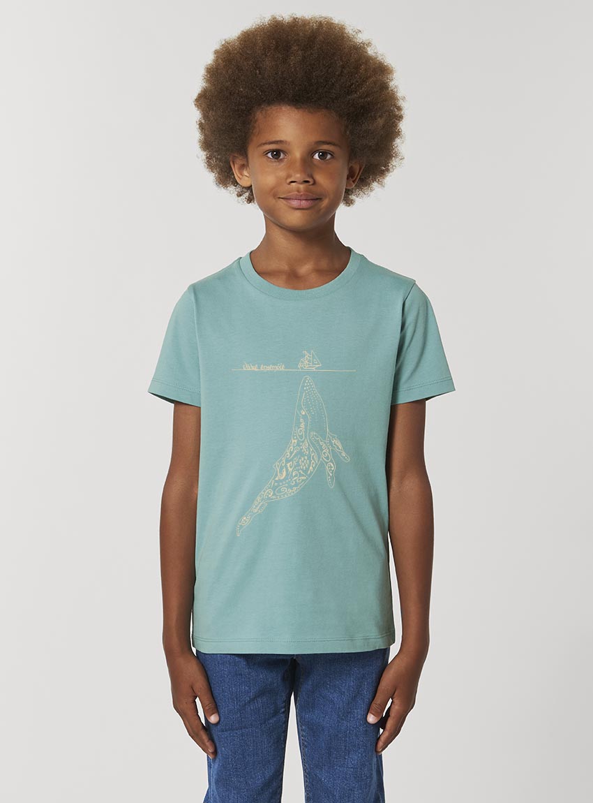 Tshirt Enfant Bio Baleine Eucalyptus