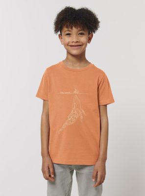 Tshirt Enfant Bio Baleine Abricot