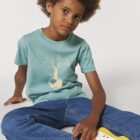 Tshirt Enfant Bio Save The World Eucalyptus