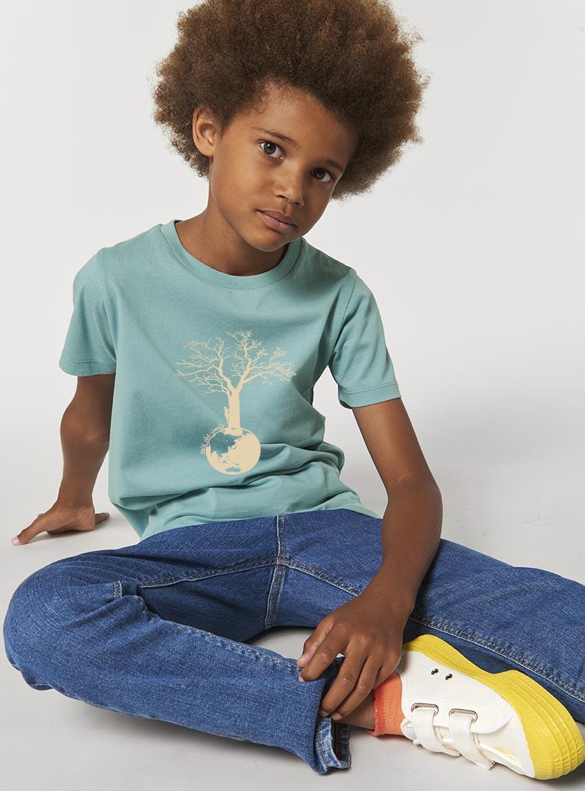 Tshirt Enfant Bio Save The World Eucalyptus Tshirt Enfant Bio Save The World Eucalyptus