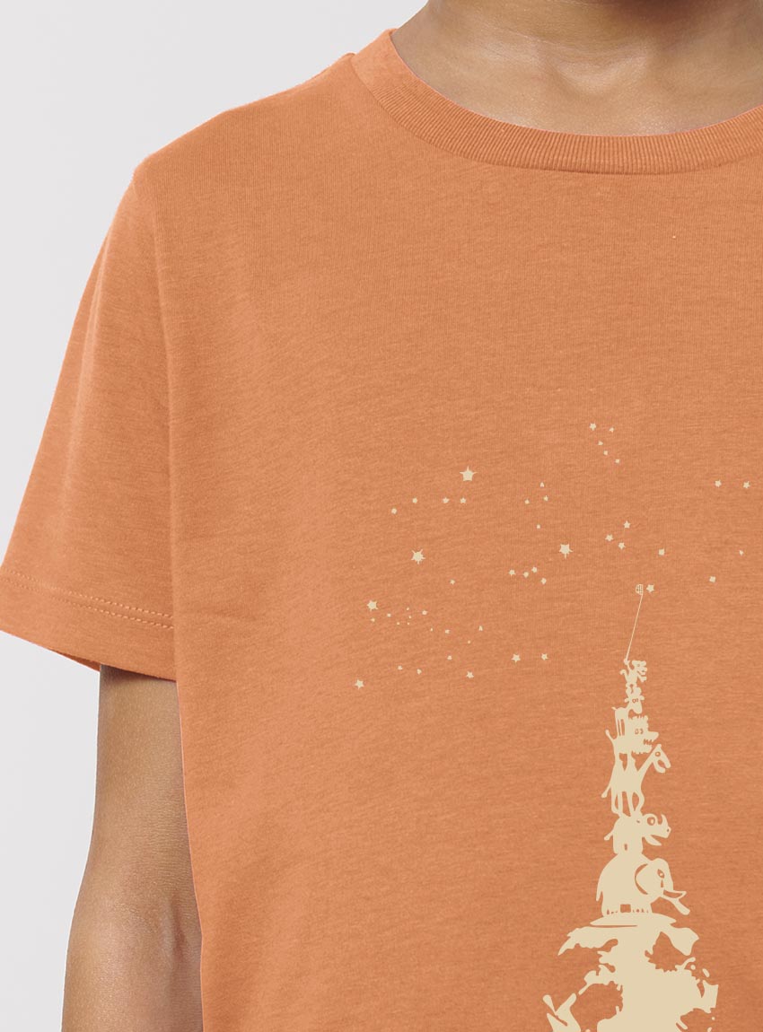 Tshirt Enfant Bio Sky Totem Abricot