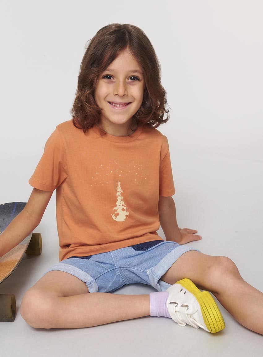 Tshirt Enfant Bio Sky Totem Abricot Tshirt Enfant Bio Sky Totem Abricot