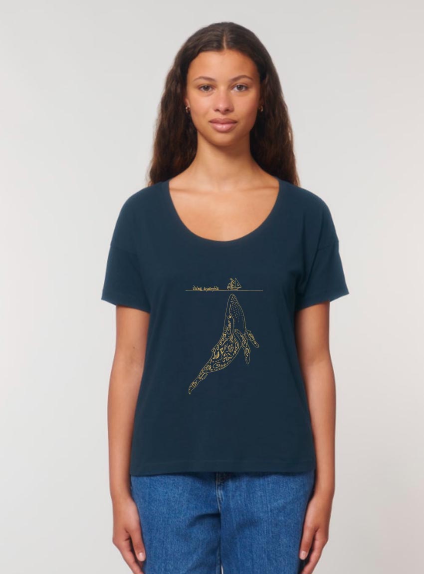 Tshirt bio Femme Baleine Marine Tshirt bio Femme Baleine Marine