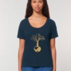 Tshirt Bio Femme Save The World Marine