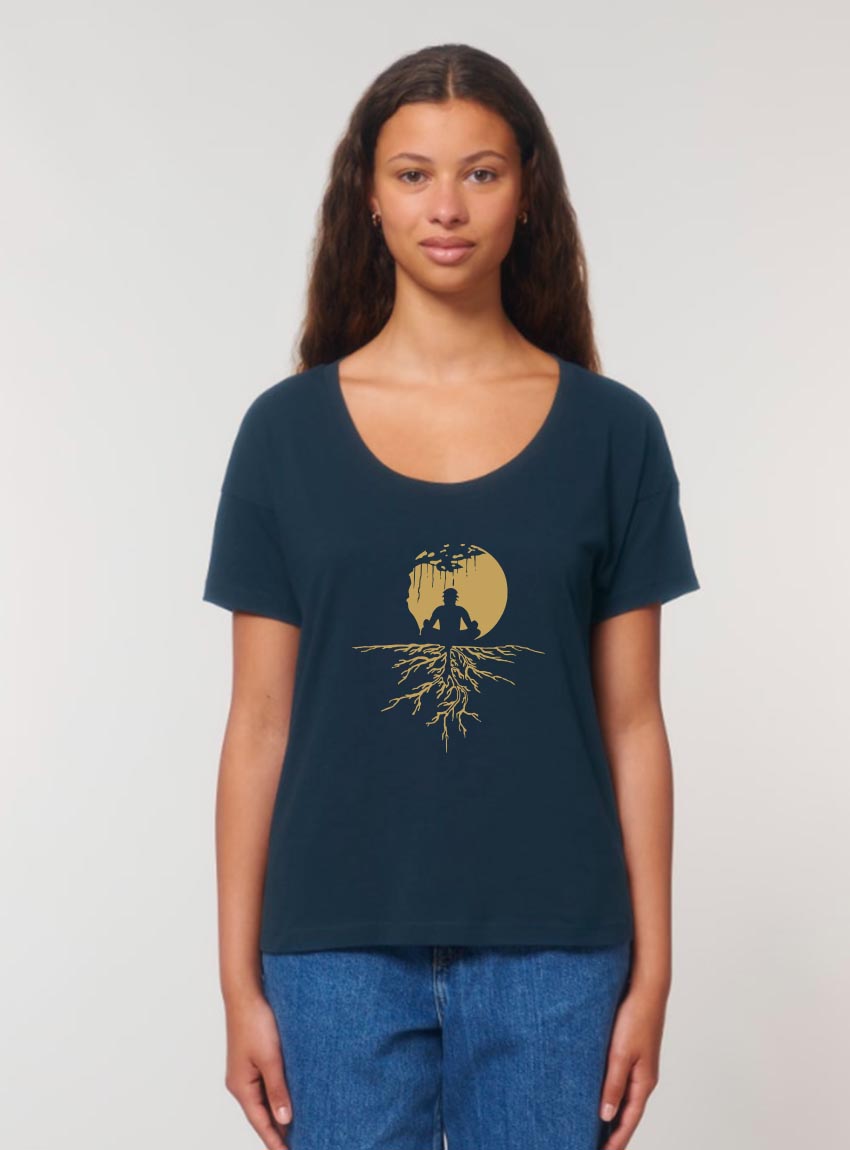 Tshirt Bio Femme Zen Marine