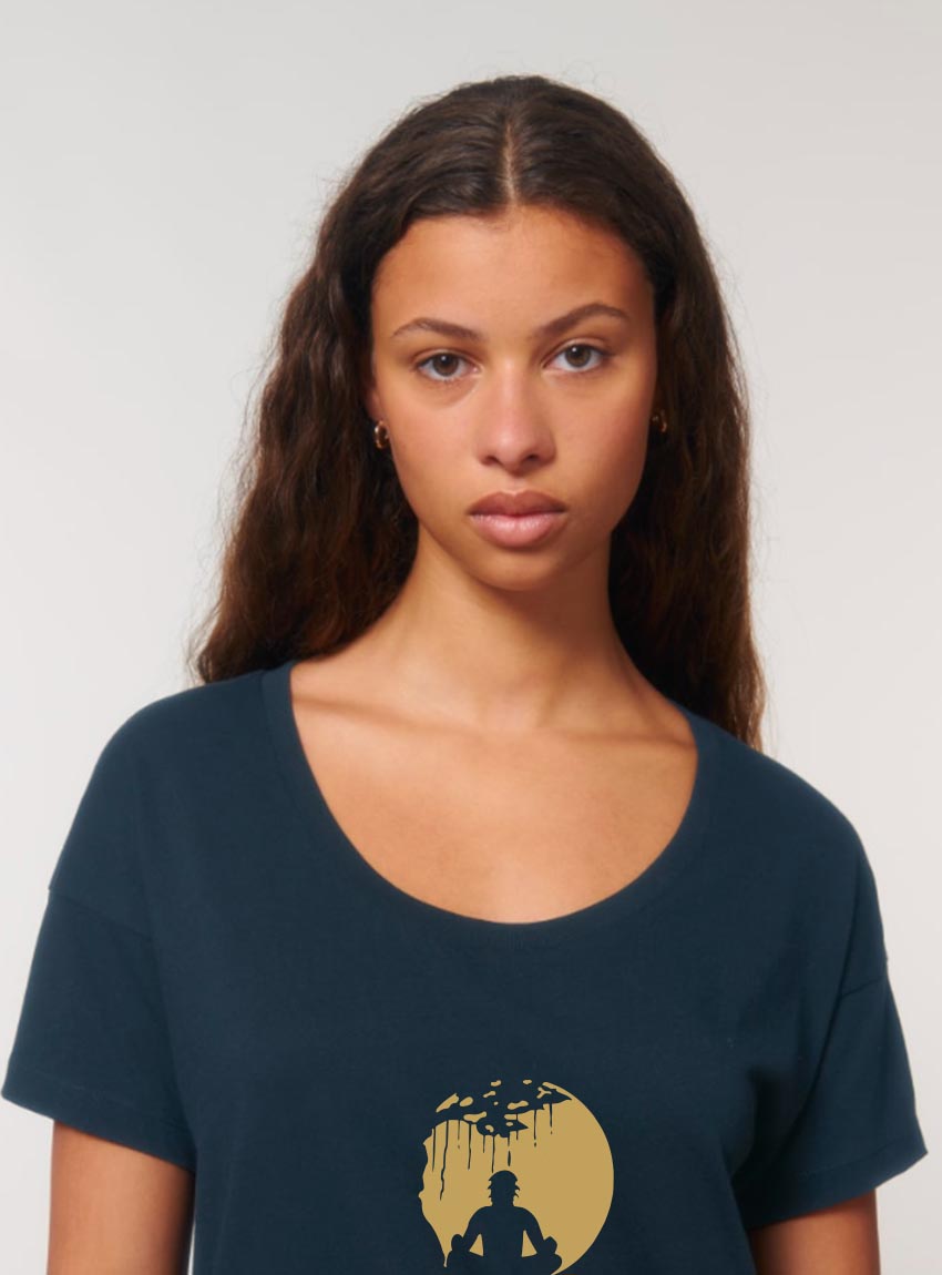 Tshirt Bio Femme Zen Marine Tshirt Bio Femme Zen Marine