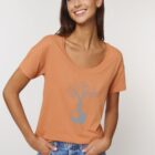 Tshirt Bio Femme Save The World Abricot