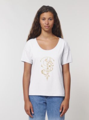Tshirt Bio Femme Lion White