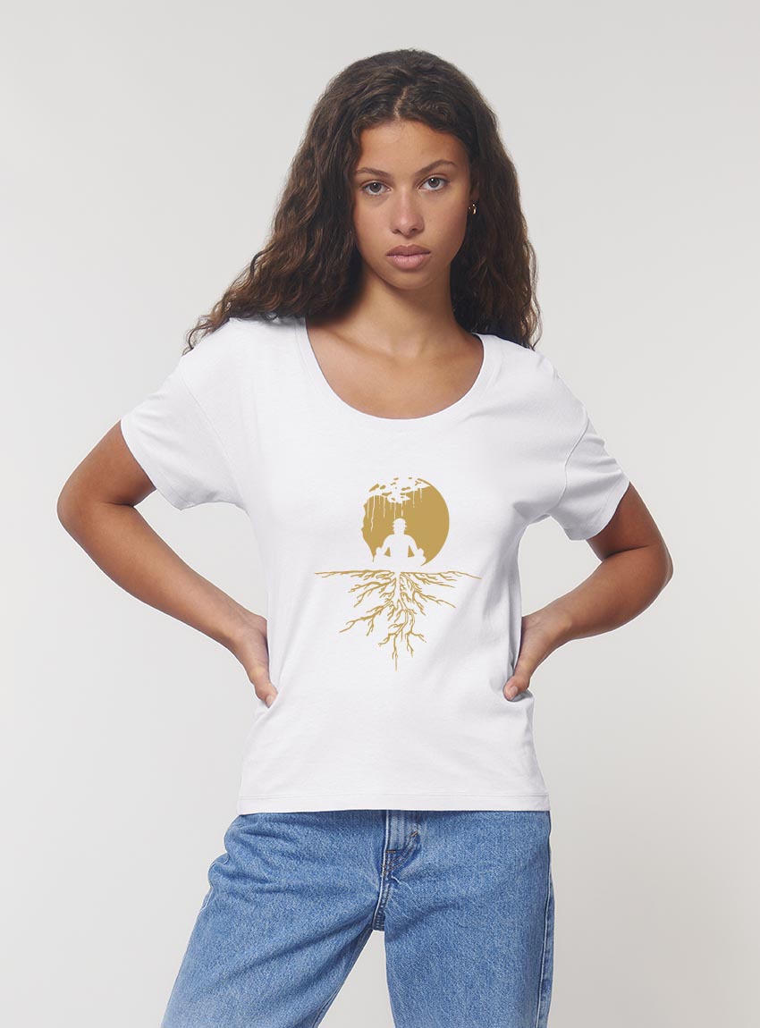 Tshirt Bio Femme Zen White Tshirt Bio Femme Zen White