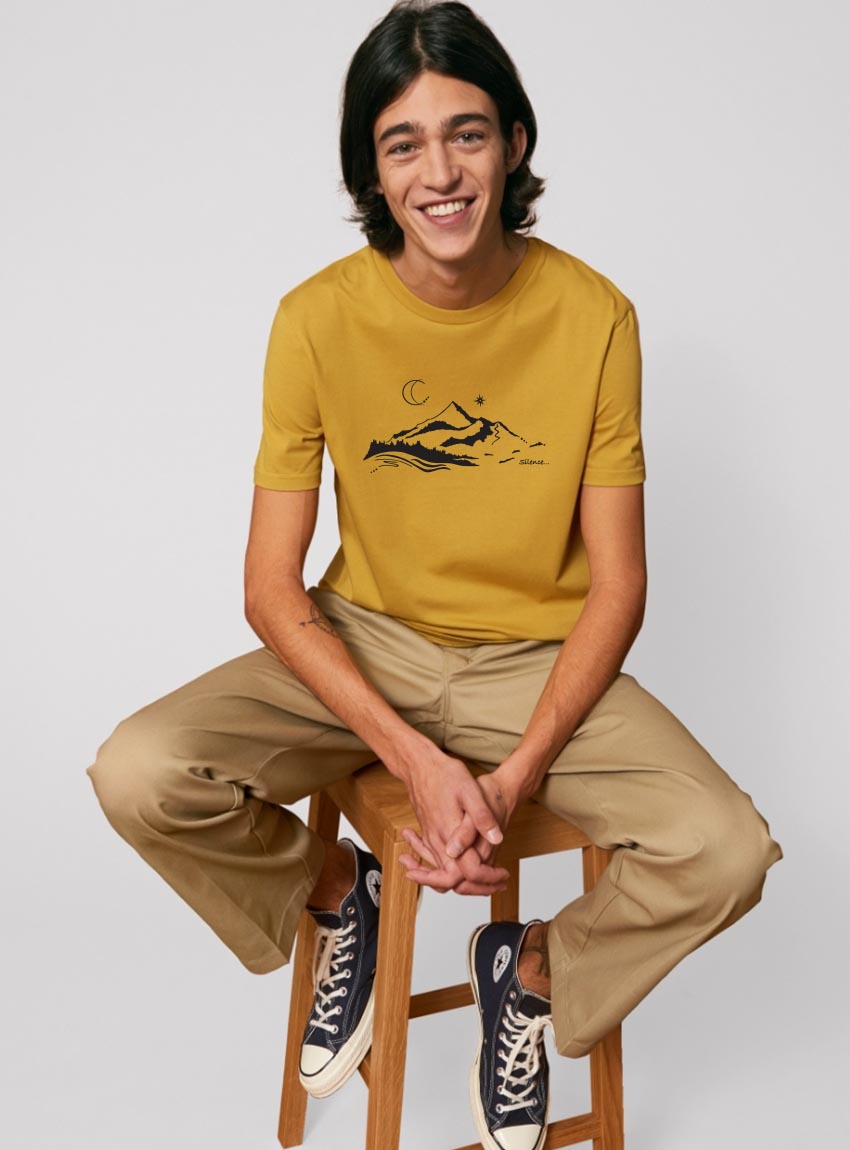 Tshirt Bio Homme Silence Ochre Tshirt Bio Homme Silence Ocre