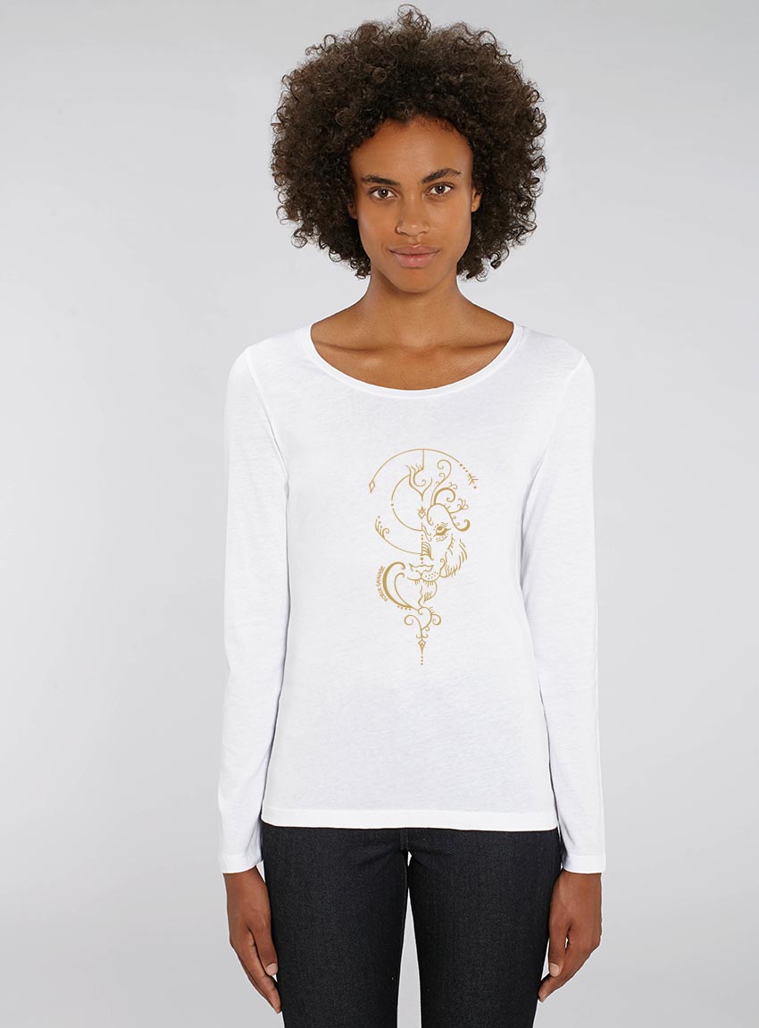 Manche Longue Bio Femme Lion Blanc Manche Longue Bio Femme Lion Blanc