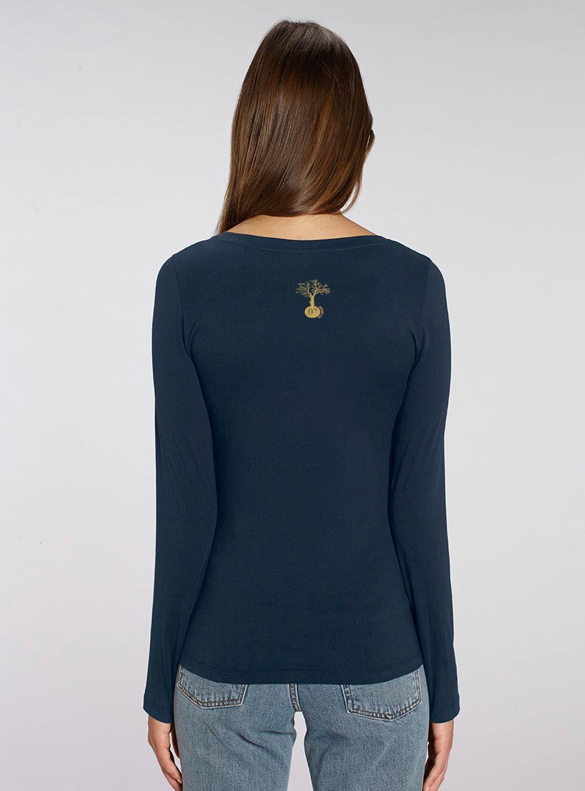 Manche Longue Bio Femme Lion Marine Dos