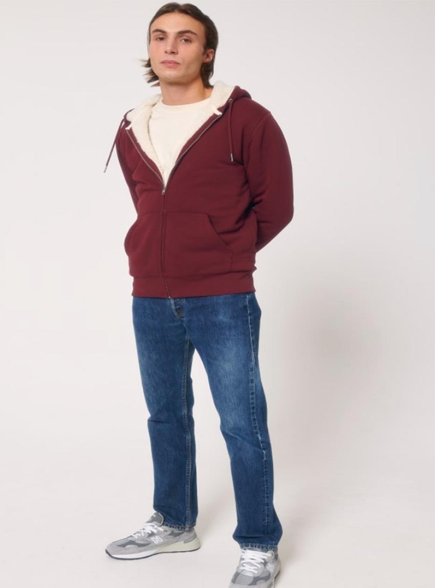 Polaire Bio Unisex Bordeau