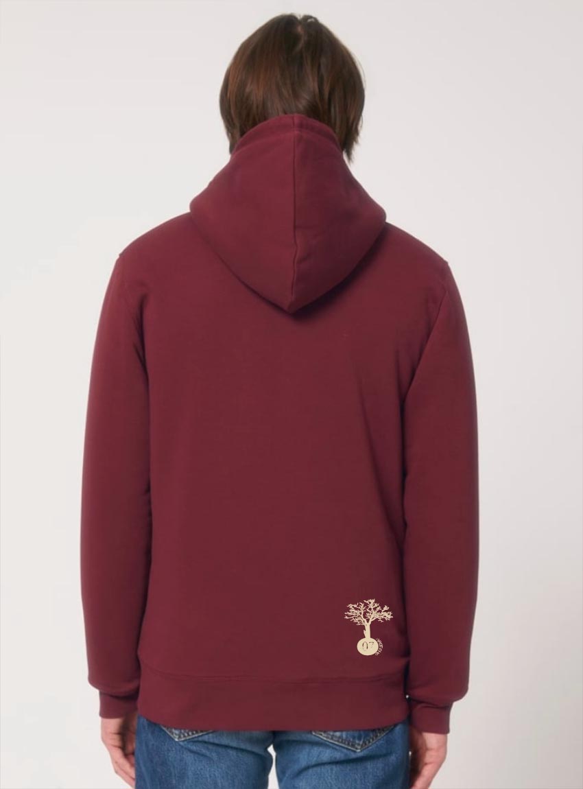 Polaire Bio Unisex Bordeau Dos