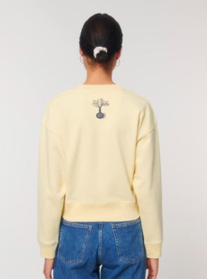 Pull Bio Femme Lion Jaune Pastel Dos