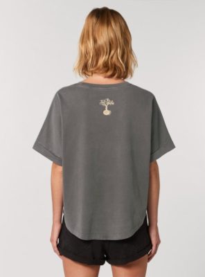 Tshirt Bio Femme Anthracite Dos