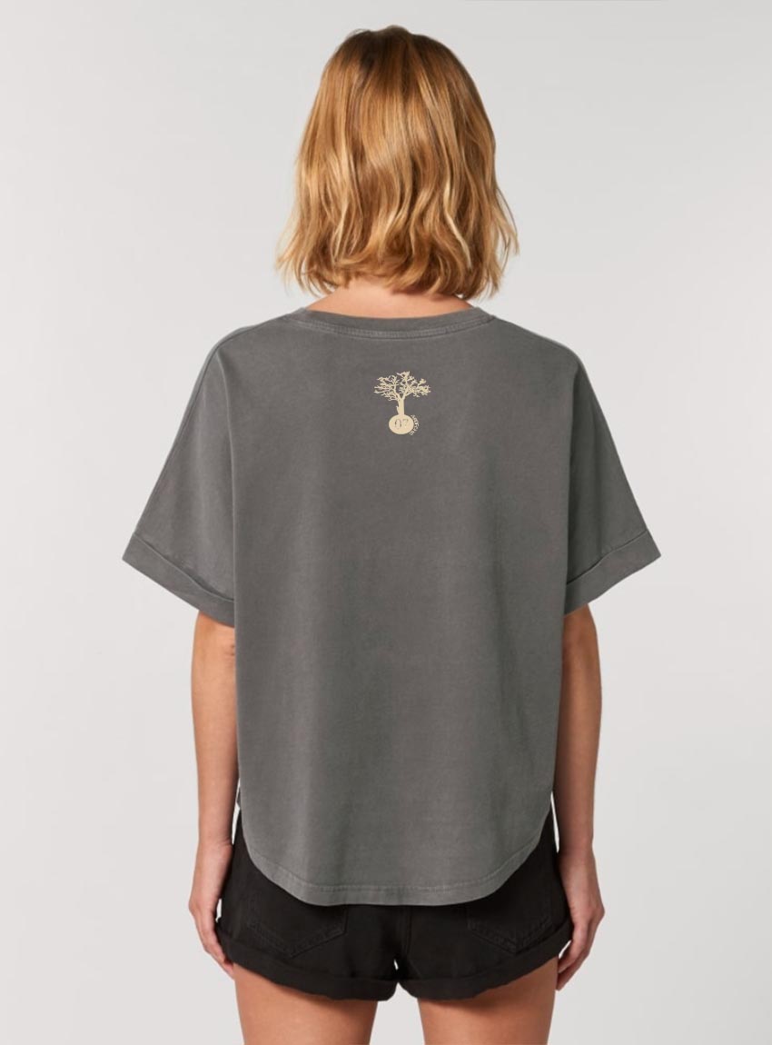 Tshirt Bio Femme Anthracite Dos