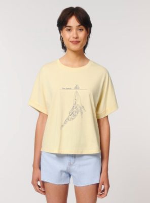 Tshirt Bio Femme Baleine Jaune Pastel
