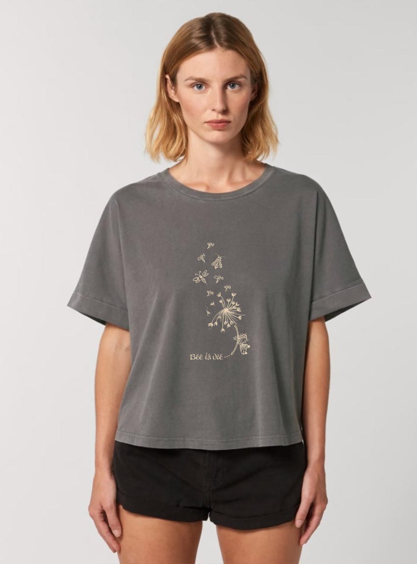 Tshirt Bio Femme Bee Anthracite Tshirt Bio Femme Bee Anthracite