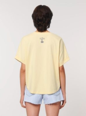 Tshirt Bio Femme Jaune Pastel Dos