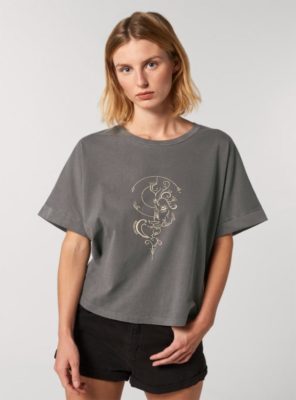 Tshirt Bio Femme Lion Anthracite
