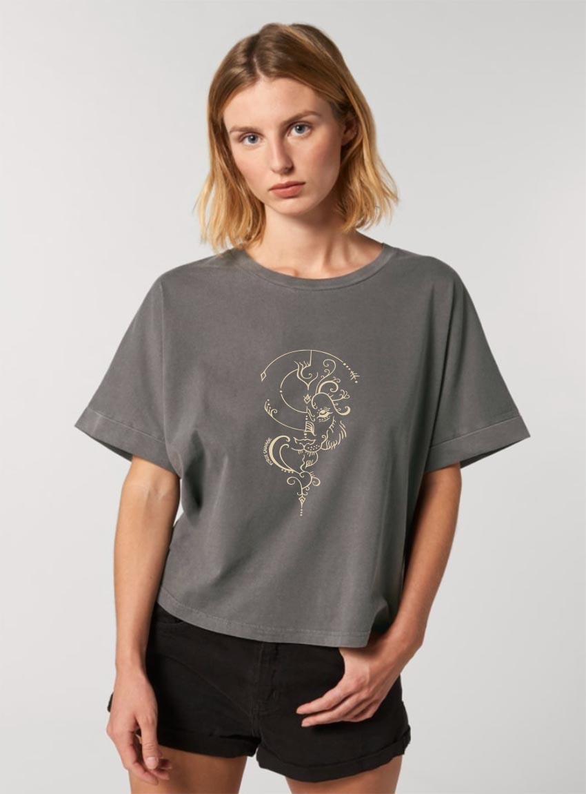 Tshirt Bio Femme Lion Anthracite Tshirt Bio Femme Lion Anthracite