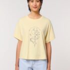 Tshirt Bio Femme Lion Jaune Pastel