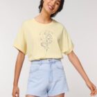 Tshirt Bio Femme Lion Jaune Pastel