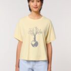 Tshirt Bio Femme Save the World Jaune Pastel