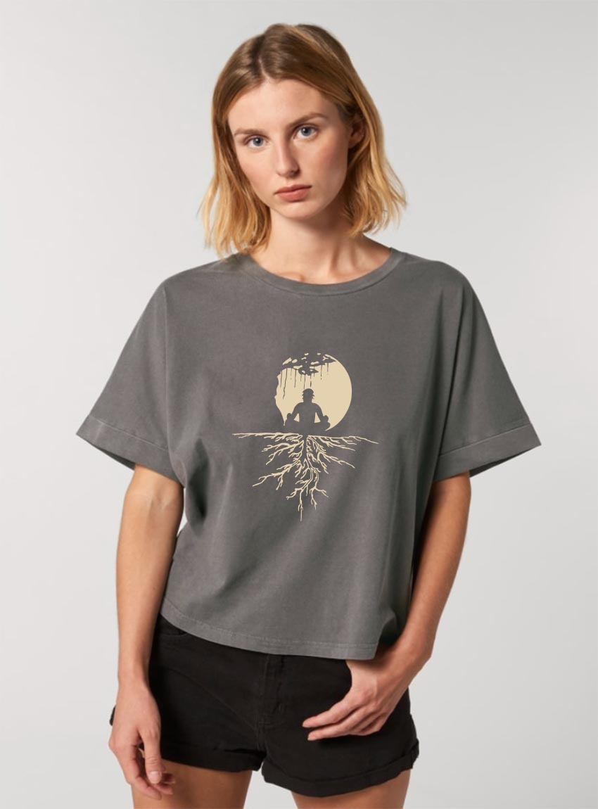 Tshirt Bio Femme Zen Anthracite Tshirt Bio Femme Zen Anthracite