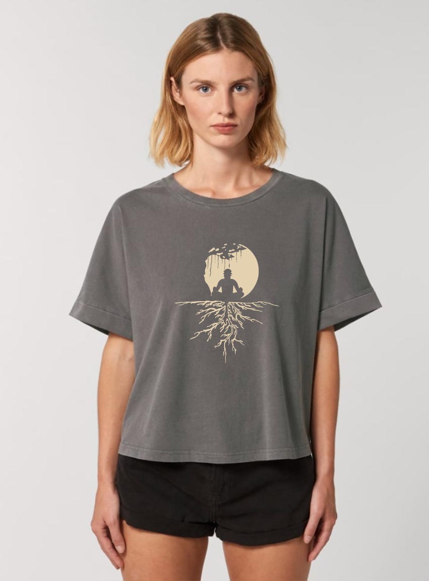 Tshirt Bio Femme Zen Anthracite