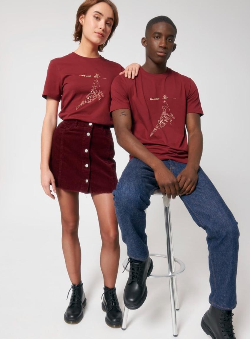 Tshirt Bio Homme Baleine Cerise Tshirt Bio Homme Baleine Cerise