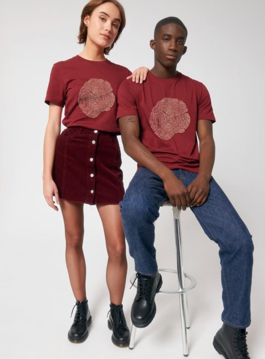 Tshirt Bio Homme Evolution Cerise Tshirt Bio Homme Evolution Cerise