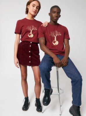 Tshirt Bio Homme Save The World Cerise