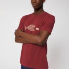 Tshirt Bio Homme Veloraptor Cerise