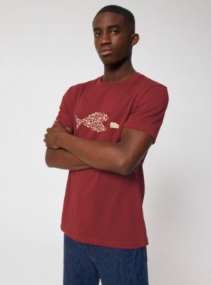 Tshirt Bio Homme Veloraptor Cerise